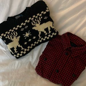 Polo Ralph Lauren Fair Isle Sweater and Flannel Shirt